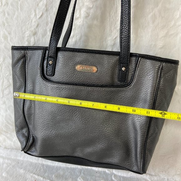 Chaps Pebble Gunmetal texture Shoulder Bag soft Classic Look - Picture 10 of 10